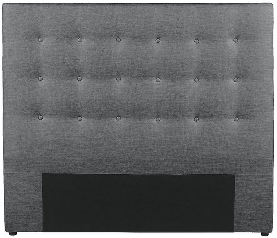 Tête de lit 140 cm Capitonnée - Tissu Toile Natté Gris Anthracite