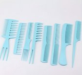 Lichtblauw kam set – 8 delige haar kammen set voor dames en heren – kunststof styling kammen met brede en fijne tanden – lichtgewicht kammen set voor dagelijks gebruik
