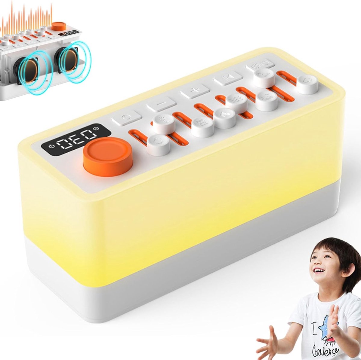 3-in-1 Draagbare Slaaphulp Machine - 8 Natuurlijke Geluiden + 12-Kleur RGB Nachtlamp + Timer - Witte Ruis Machine / Bluetooth Speaker / Decompressie Apparaat - Ideaal voor Slaapverbetering, Relaxatie & Thuis