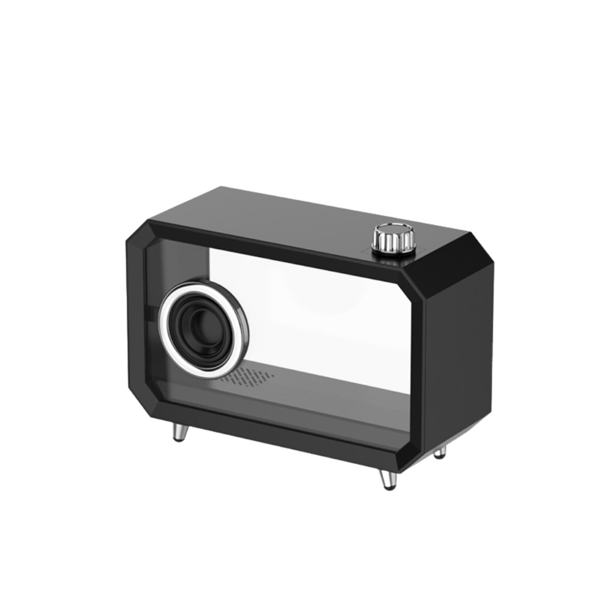 Fivesquare ClearView RGB Bluetooth Speaker – 8W Speaker met Transparant Display, Aanpasbaar Interieur & 7-Kleur Ambiente Licht Zwart
