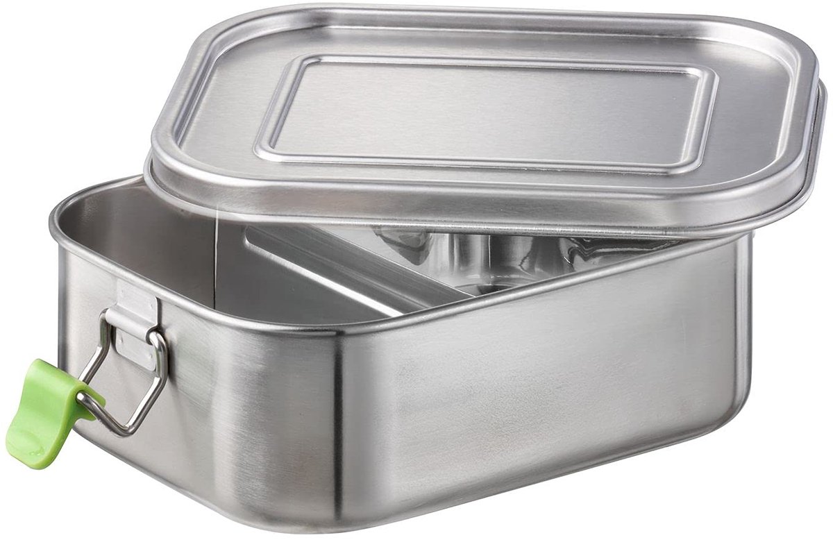 Unyqoos® roestvrijstalen lunchbox met flexibele indeling en lekvrije afdichting