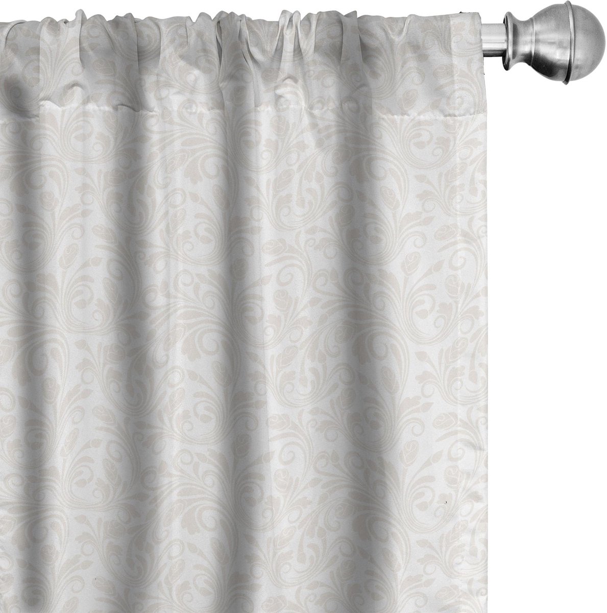 ABAKUHAUS 2x Gordijnen Microfaser 75x245 cm Beige-Wit – Halfdonker
