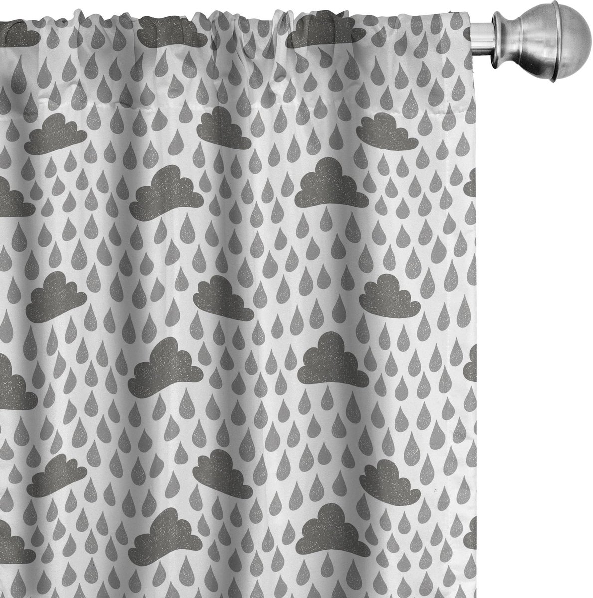 ABAKUHAUS — Grijs-Wit Voorhangen 2x75x225 cm – Microfaser