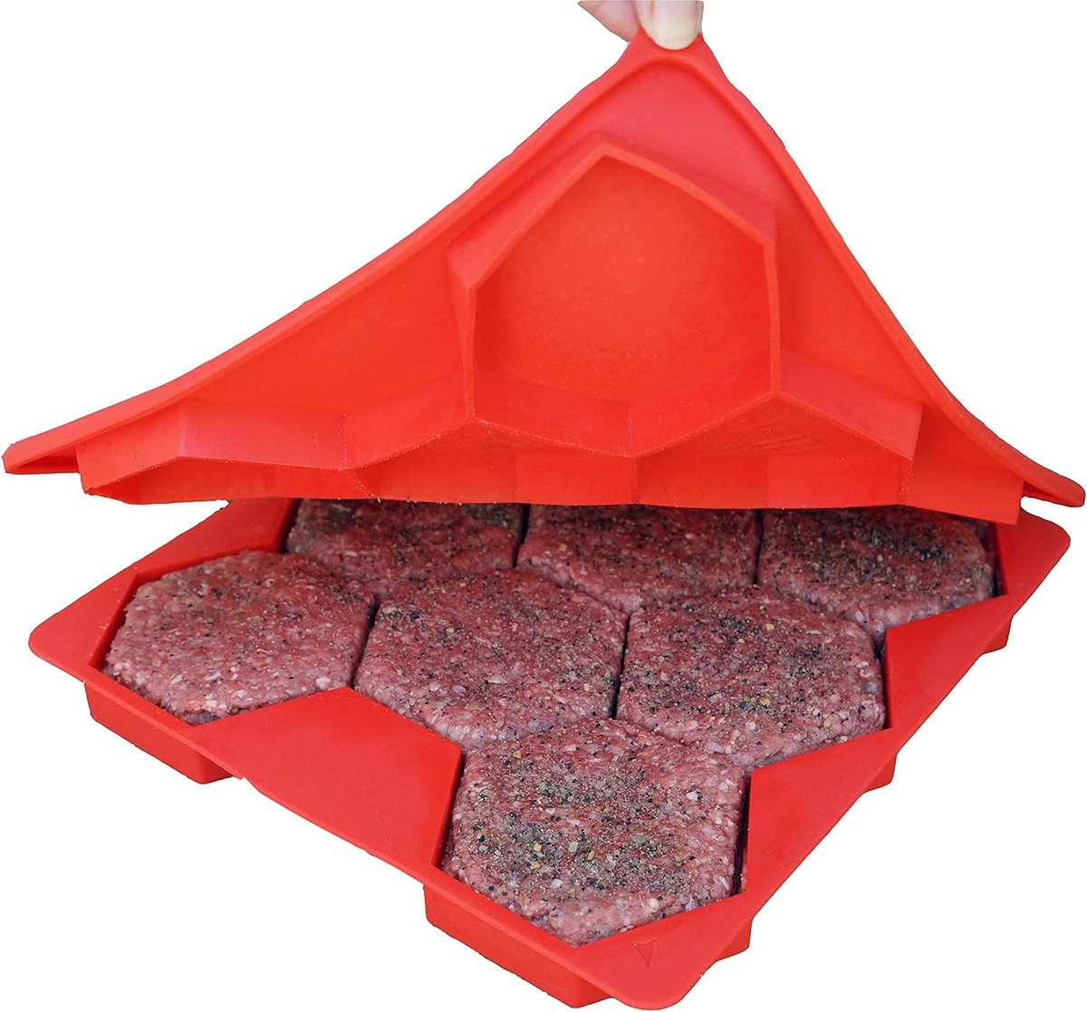 8-in-1 Burgerpers & Vriescontainer – Maakt 8 Quarter-Pound Burgers (32 Oz.)