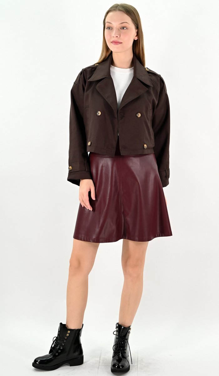 YesMooi - Cropped trenchcoat - Water repellent - Bruin - XXL (44)