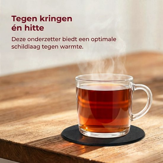 Sous-verres en cuir - Rond - 10 pièces - Sous-verres noirs - Sous-verres en cuir - Sous-verres ronds - Sous-verres pour lunettes