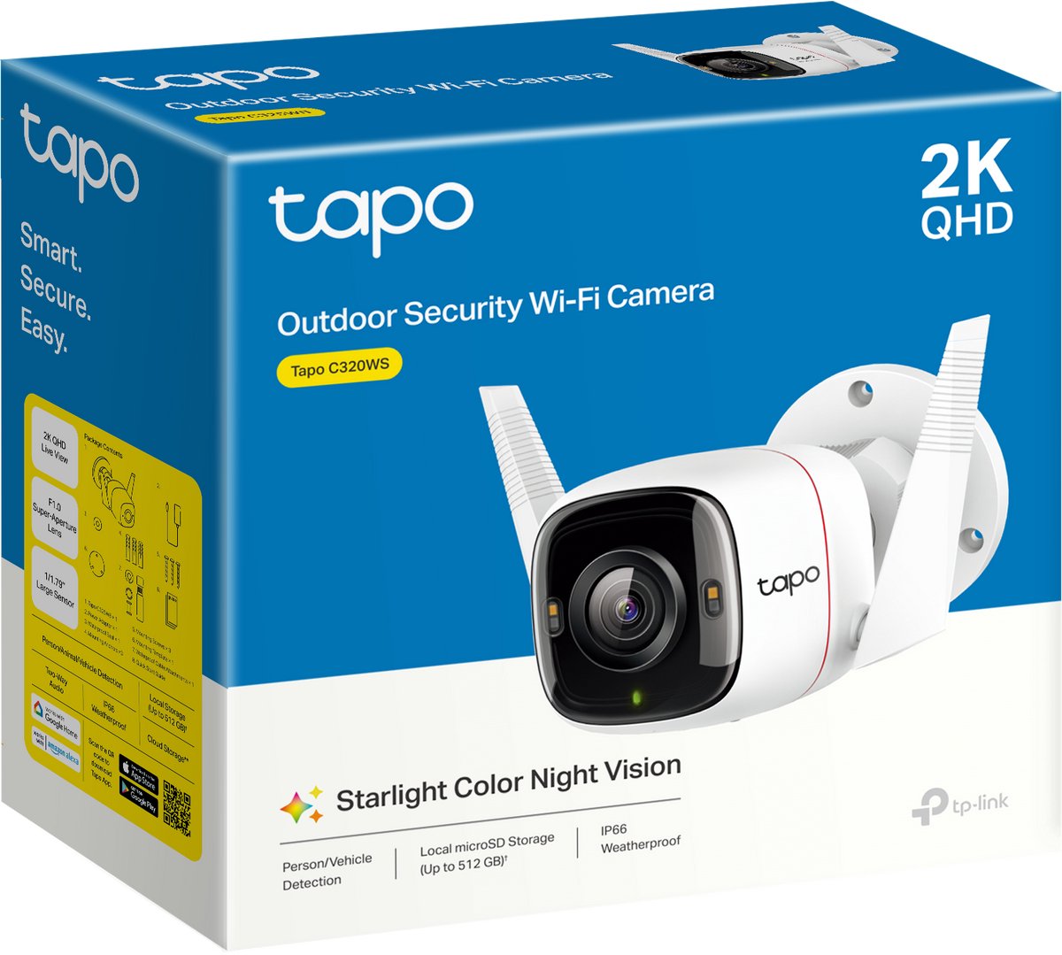 Tapo C320WS Beveiligingscamera buiten - 2K QHD - IP66- WiFi Camera – foto 4
