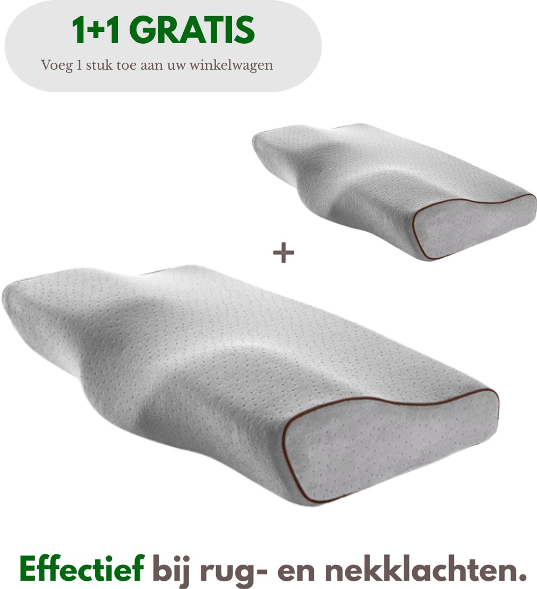 ErgoComfy® LuxLine - Hoofdkussen - Ergonomisch - 60x35cm - Orthopedisch - Traagschuim - Nekklachten - Tegen Nek- en rugklachten