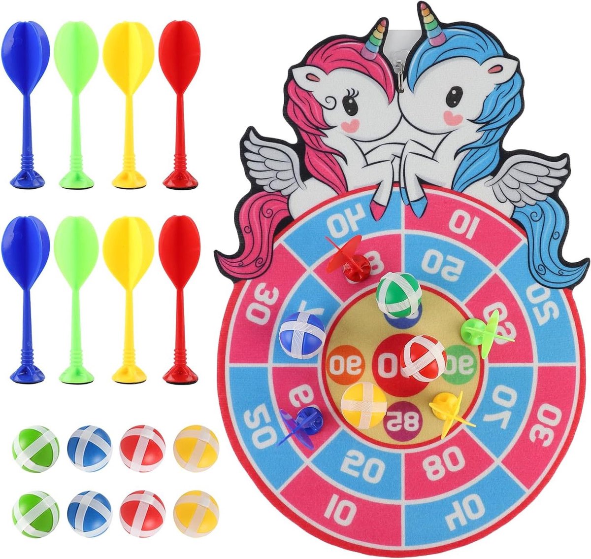 Cosensi - Dartspel voor kinderen met kleverige ballen en darts voor binnen en buitenfeesten