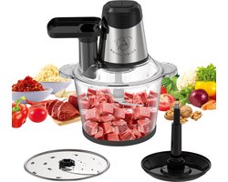 Royal Swiss® Hakmolen - Food Chopper –1000W – 3Liter – RVS – 2 Snelheden – 4 Messen