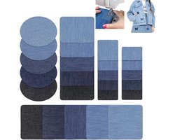 25 stuks Strijkpatches - Reparatieset voor jeans - Strijkpatches voor kleding - Denim patches - Geschikt voor denim kledingstukken kunnen aan de binnen- en buitenkant van jeans worden gestreken