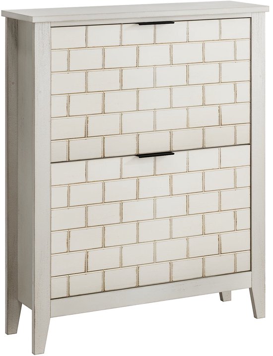 Schoenenrek 4 lagen, wit hout Duurzaam ruimtebesparend display
