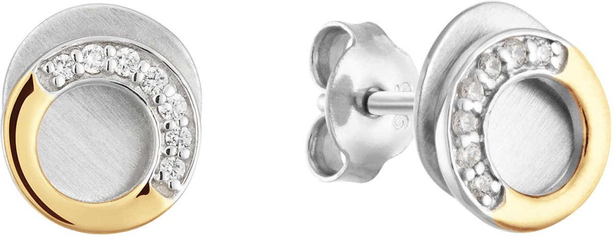 Glow 106.0804.00 Dames Oorbellen - Oorknopjes - Sieraad - Zilver - 925 Zilver - 9 mm breed - 9 mm lang