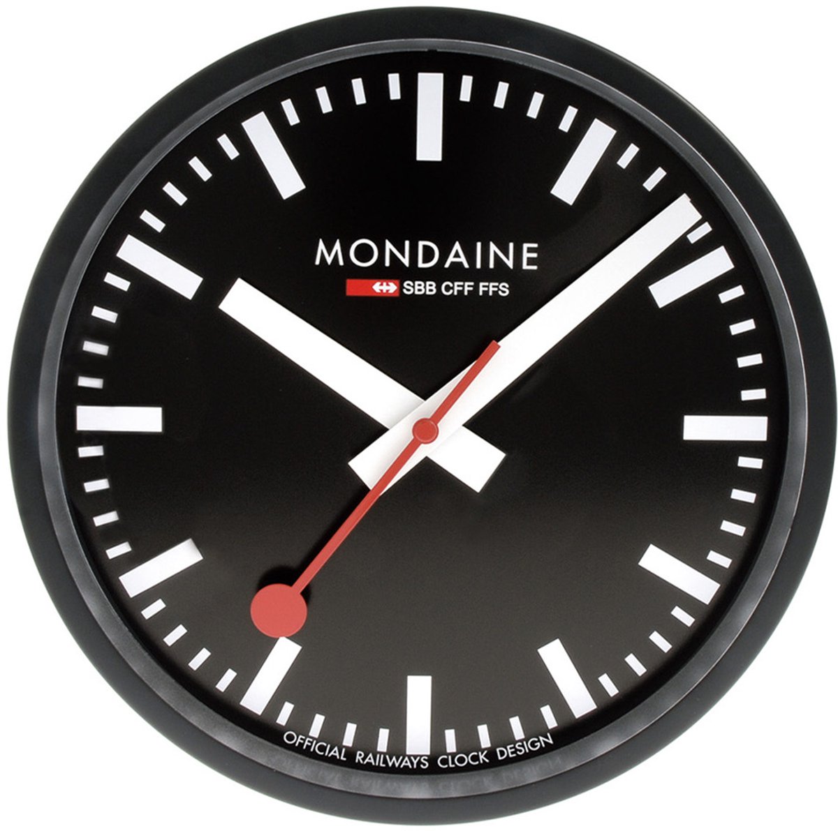 Mondaine Official Railway Clock Stations - Wandklok A990.CLOCK.64SBB - zwart - 25cm