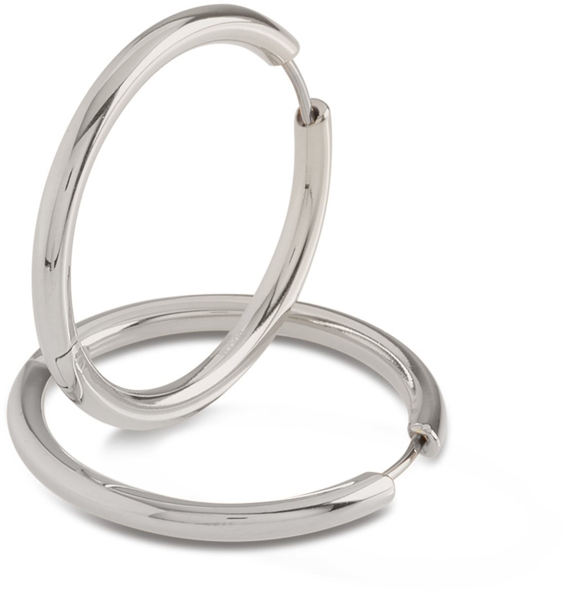 Boccia Titanium 05073-01 Dames Oorbellen - Oorringen - Sieraad - Zilverkleurig - 31 mm lang