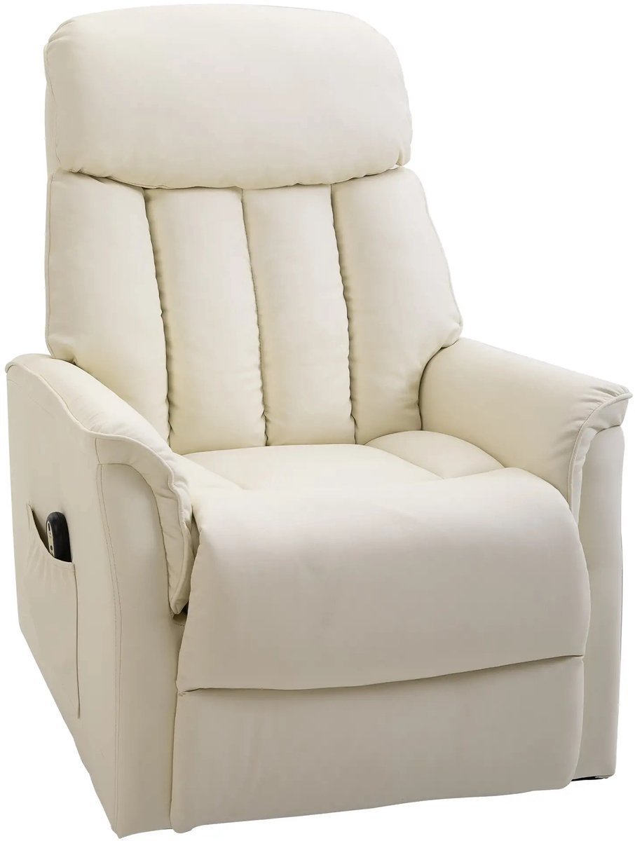 Sta op stoel elektrisch - Relaxfauteuil - Zetel - Stof - 1 persoons - Met armleuning - Zeer comfortabel - Elektrisch - Beige