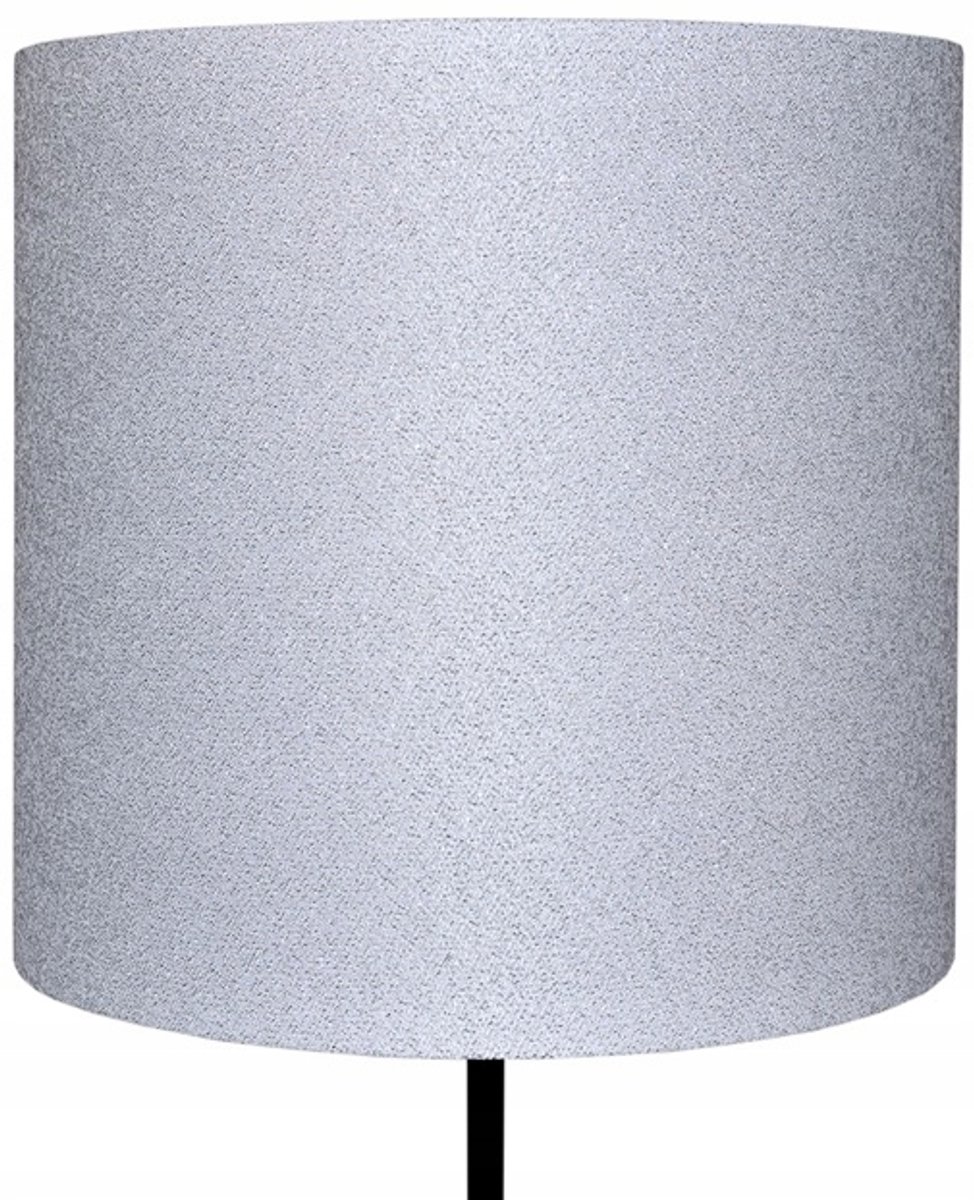 Lampenkap Cilinder E27/E14 Wit Met Zilver/Goud Glitter 15cm