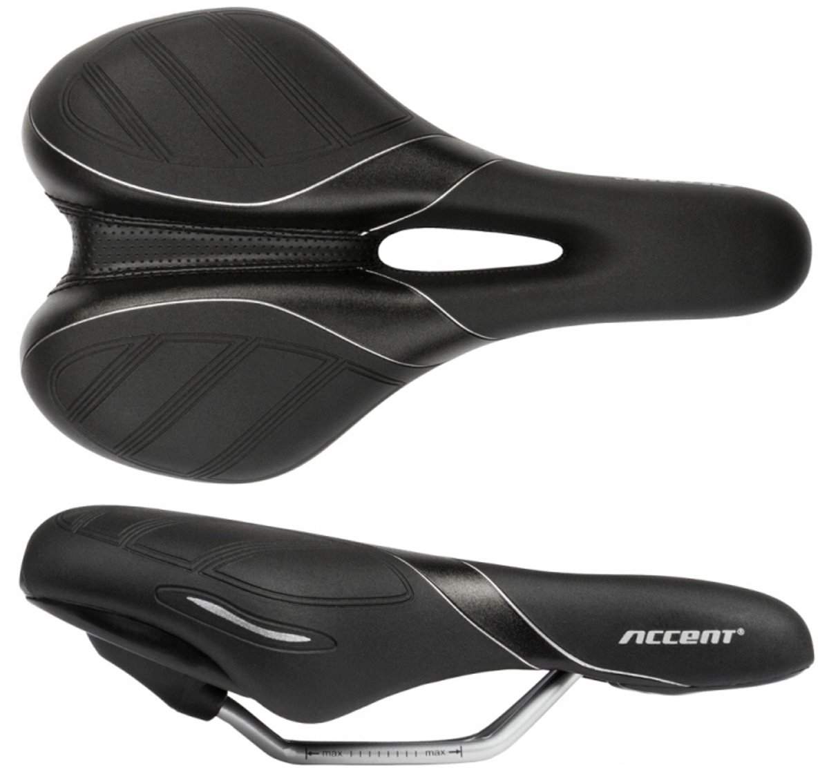 ACCENT Monza Dames Zadel - Comfortabel Zwart MTB/Race Fietszadel