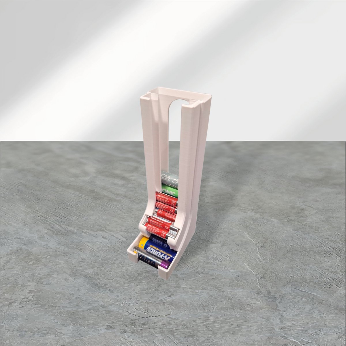 Design Batterijenhouder Wit – 3D Geprint – Geschikt voor AA & AAA Batterijen – Stijlvolle Organizer