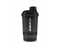 BioTech Shaker Wave+ Nano 300ml + 150ml Zwart - Lekvrij & Grondig Mixen