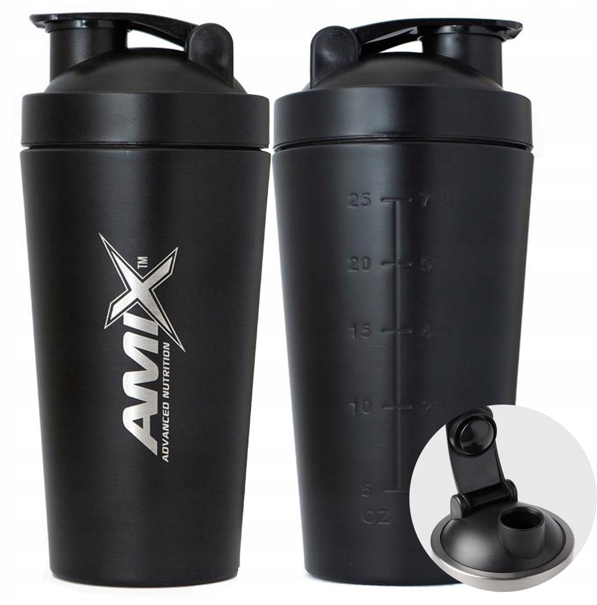 Merkloos RVS Shaker Zwart - 750 ml - Duurzaam en Lekvrij