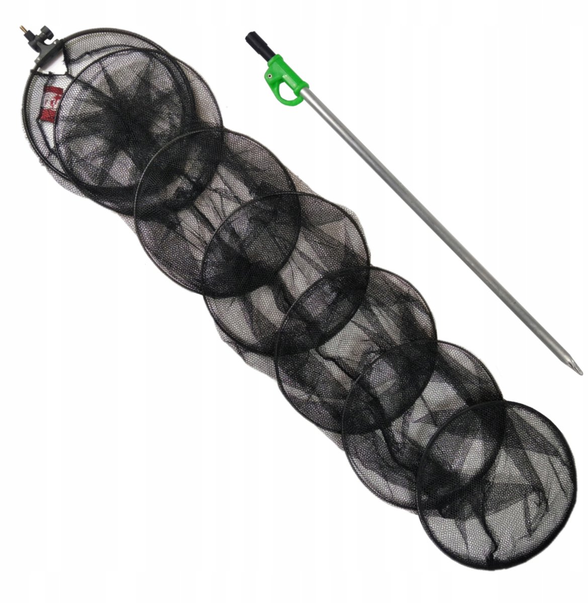 Visnet met steel 257x35cm, 80cm verstelbare steel