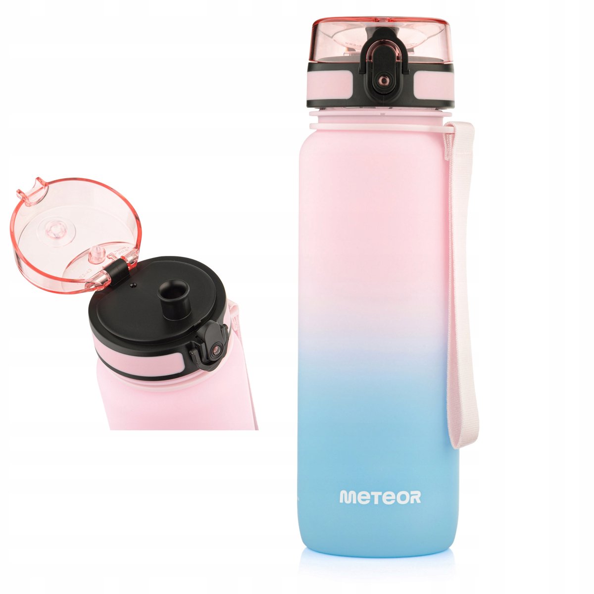 Meteor Bidon Sportief 800ml Blauw/Roze met Fruitfilter & IJs
