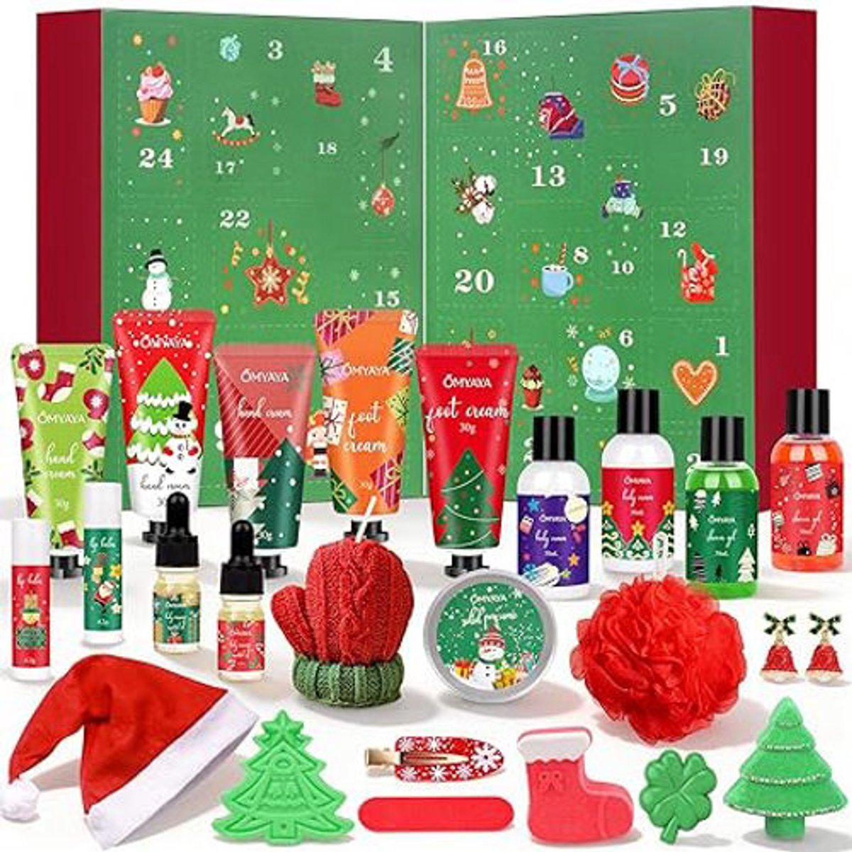 Beauty Adventskalender 2025 voor Vrouwen – 24 Dagen Verwennerij met Huidverzorging, Badbommen, Kaars, Handcrème & Lipbalsem – Cadeause