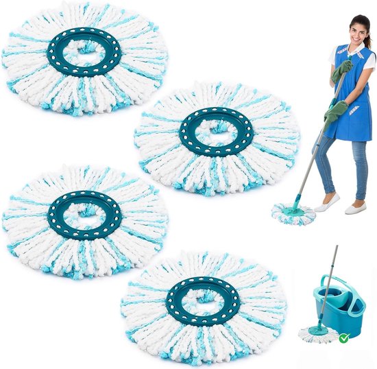 MEXERRIS Microvezel Mop Pads Navullingen, 6 Vervangende Mop Pads voor Vloermop, Herbruikbare Machinewasbare Mop Reinigingspads voor Spray Mop, Paars, 39 x 13 cm