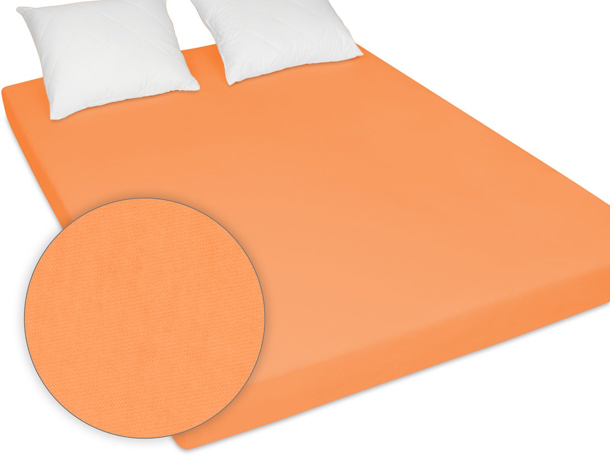 Extra dikke hoesloper jersey 140x200 cm - zalmkleurig