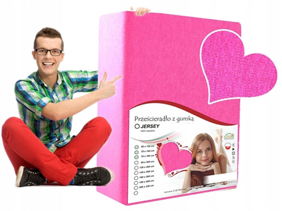 Jersey Hoeslaken Roze 70x200cm met Elastiek - 100% Katoen