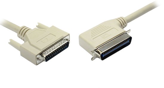 Parallelle printerkabel 25-pins SUB-D - haakse 36-pins Centronics ...