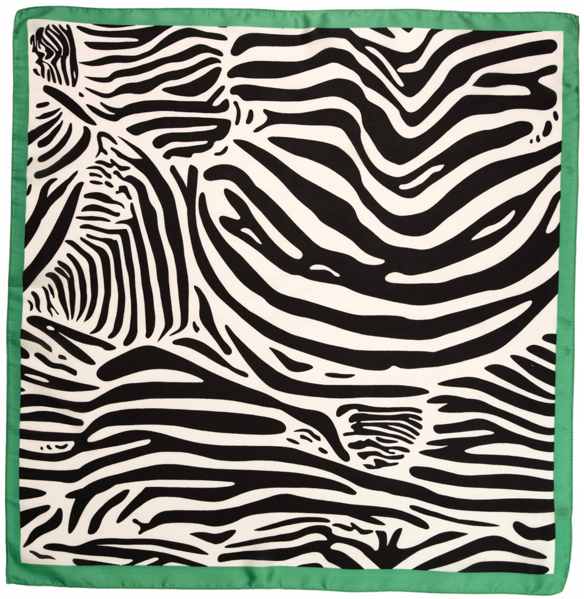 Zebra Patroon Zijden Sjaal Groen - Stijlvolle Dames Accessoire