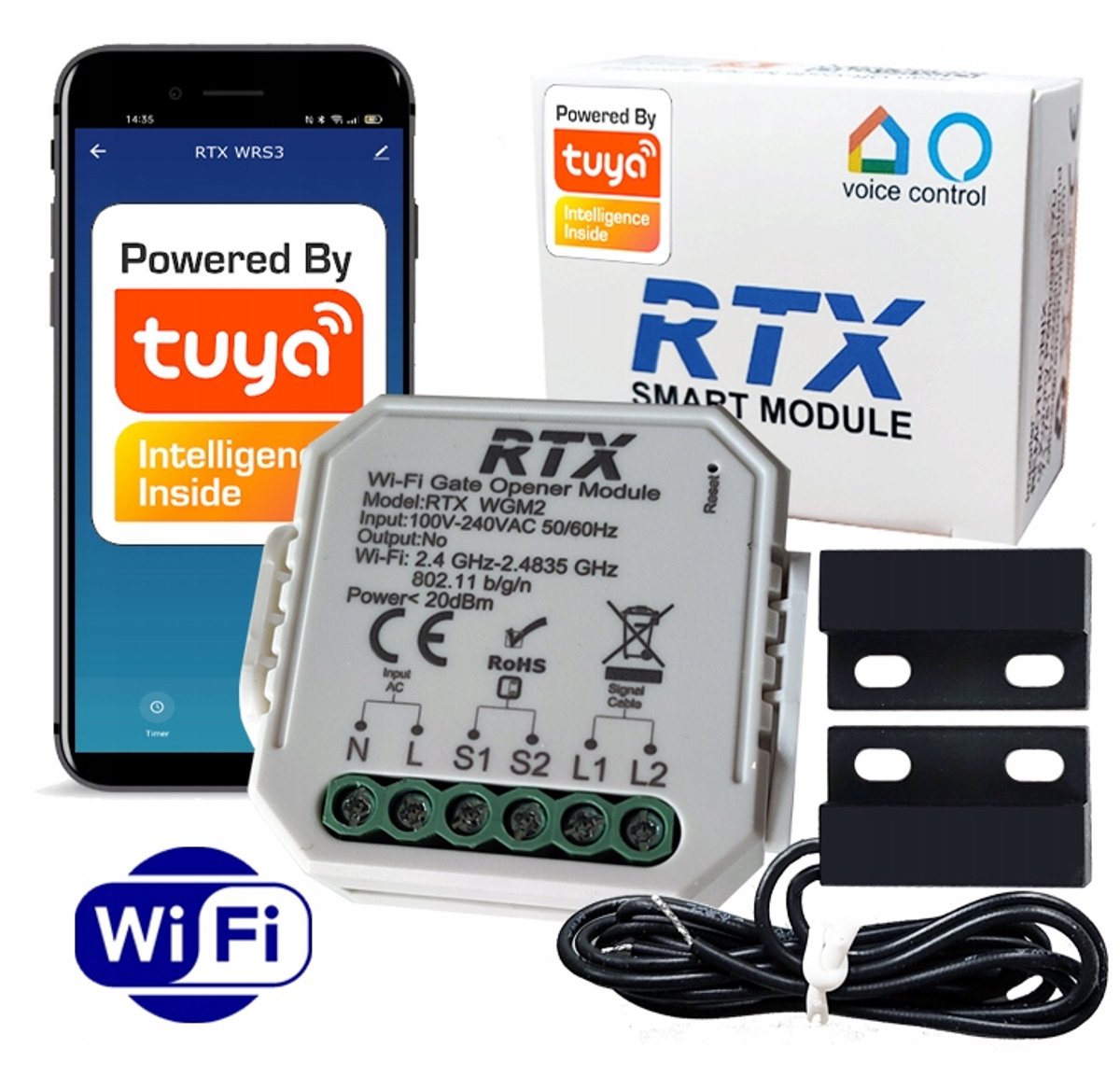 RTX Garagedeur Module WiFi Tuya Smart met Deur Sensor