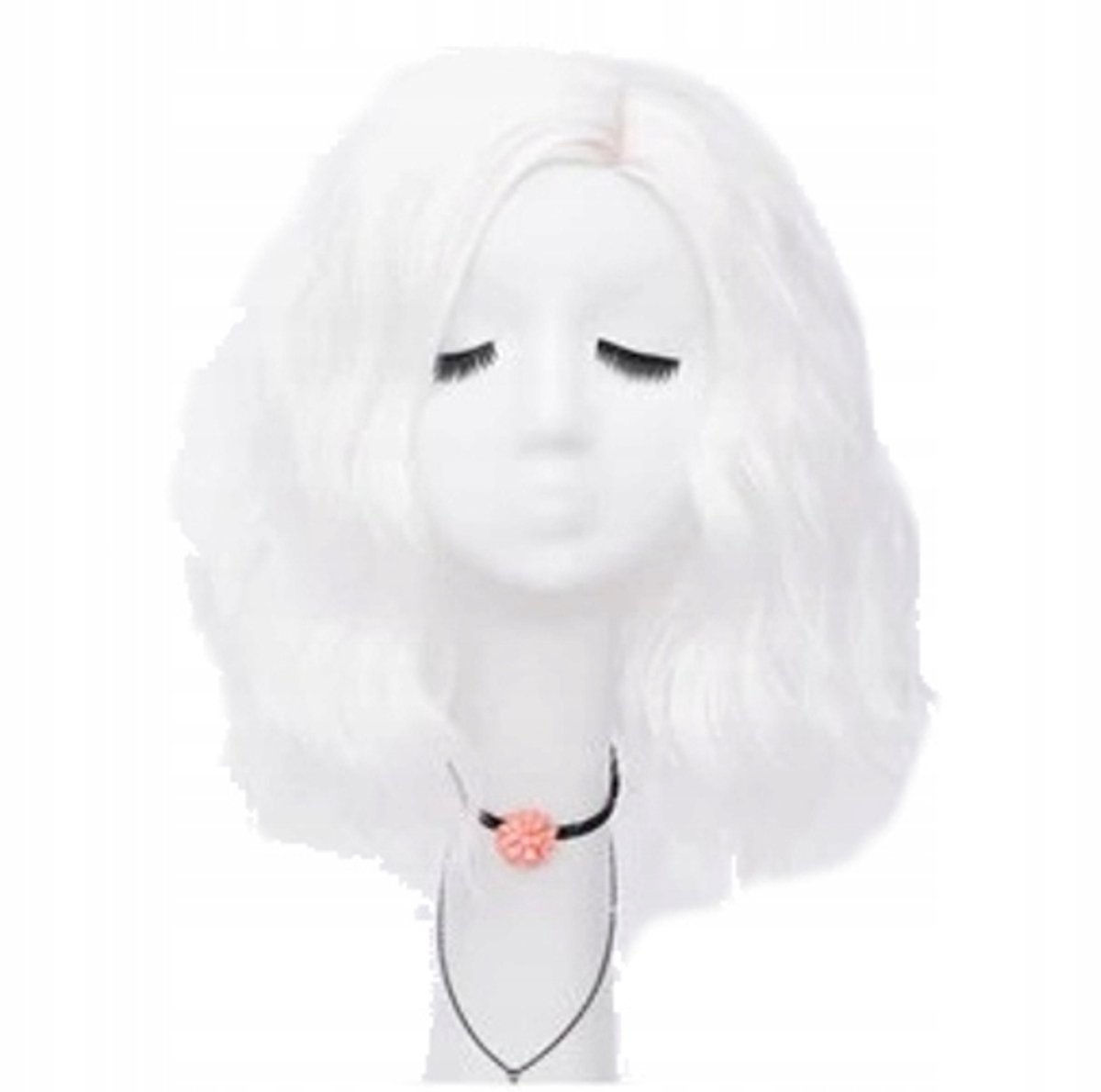 Cosplay Pruik 40 cm Bob Glam Rock Wit Synthetisch Haar