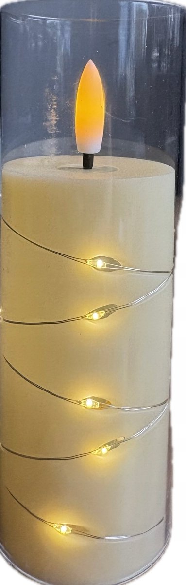 LED Grafsteen Kaars met Ketting - Warm Wit