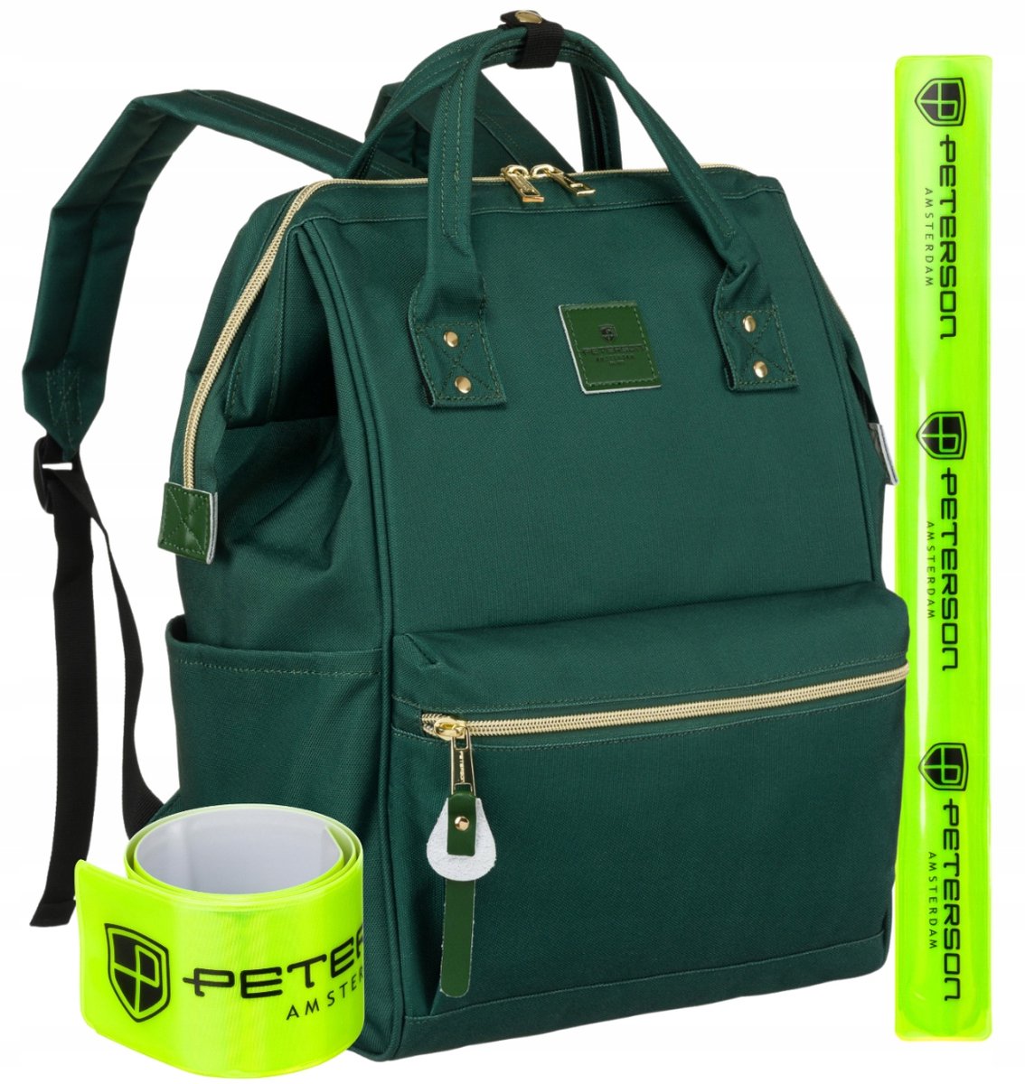 Damesrugzak Handbagage Vliegtuig Laptoptas USB-poort Groen