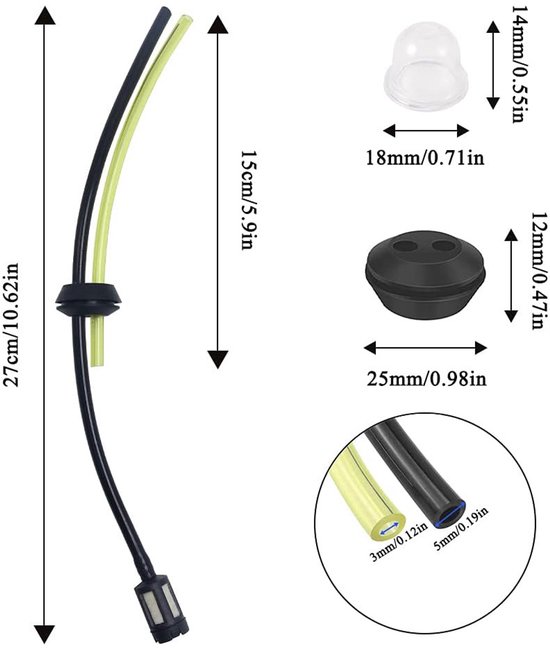 vhbw 1x Filtro de combustible compatible con Stihl TS 420, TS 460, TS