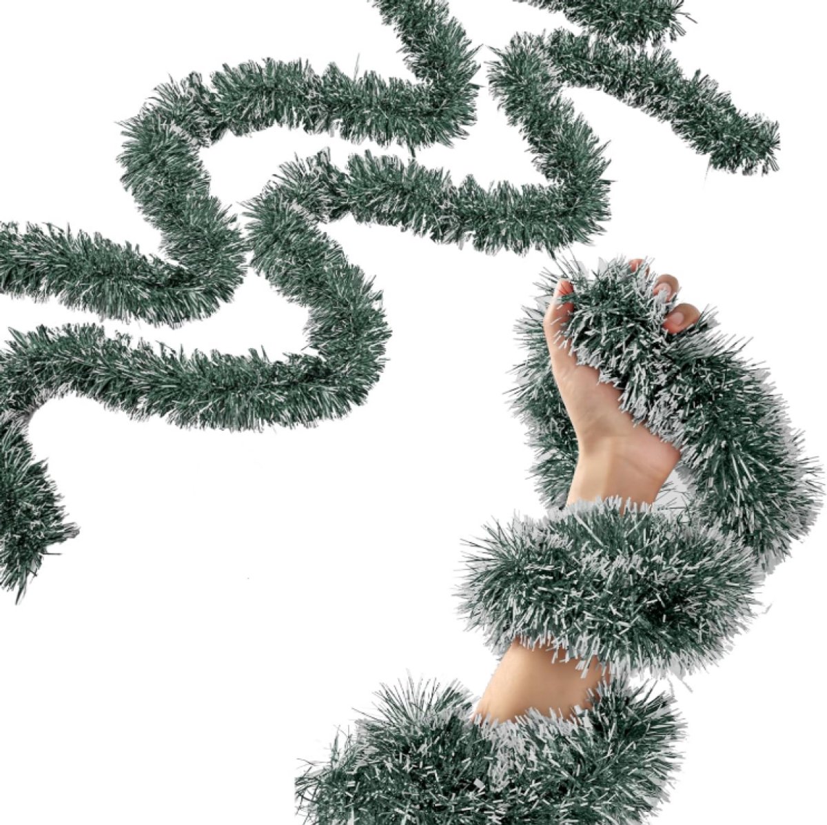 QTTVBTNA - 1 Stuk Kerst Slinger - Kerstboomversieringen - Metallic Kerst Guirlande voor Binnen & Buiten - Groene Kerst Decoratie voor Boom en Plafond - Feestelijke Nieuwjaars Versiering voor in Huis - 2 Meter