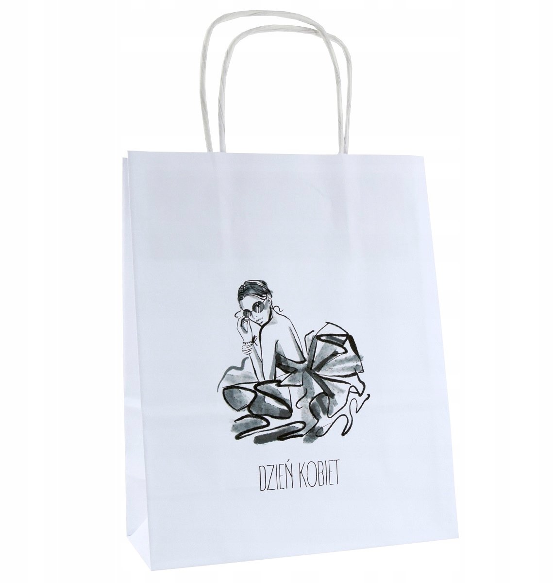 Kleine Papieren Tas Damesdag 18x8x22cm - Elegante geschenkzakjes