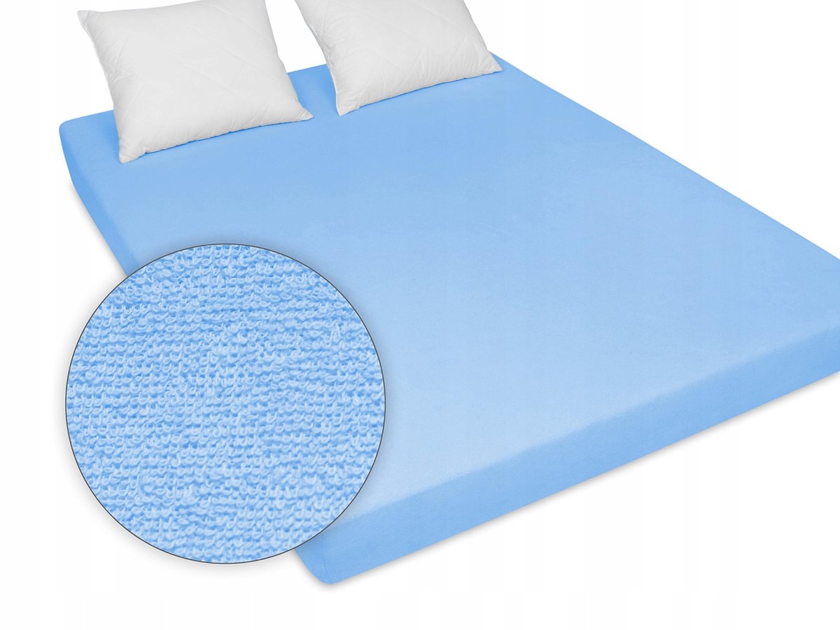 Terry hoeslaken met elastiek 140x200 cm - Blauw