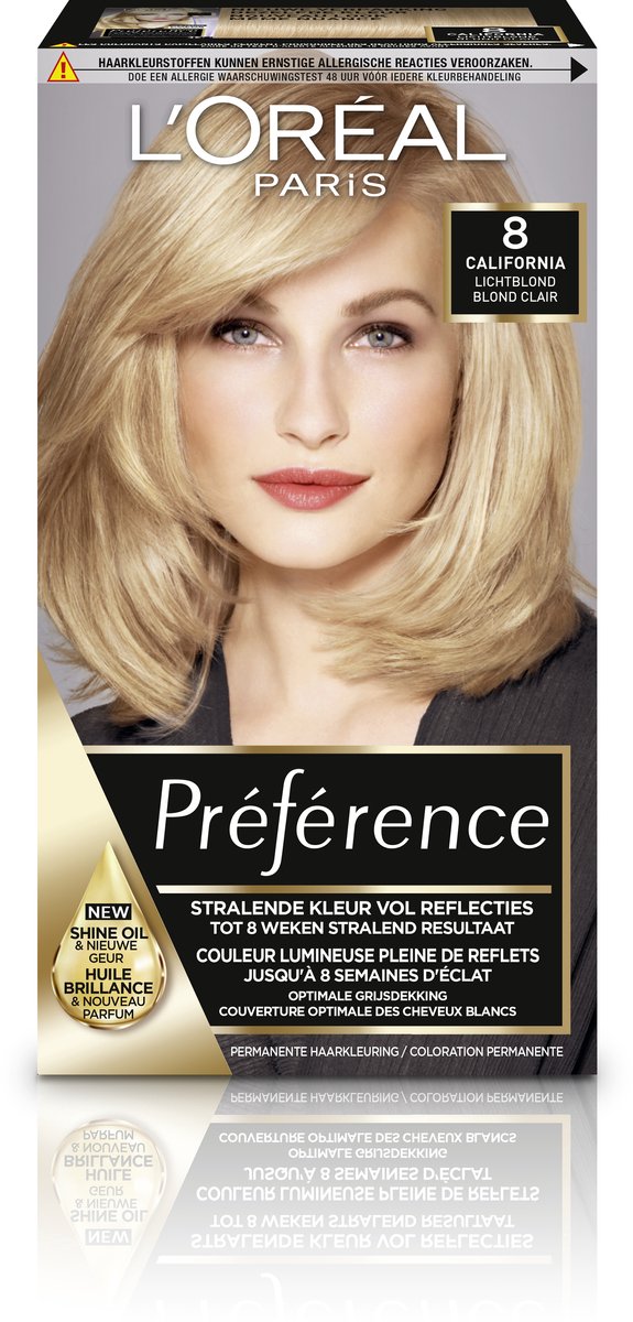 L’Oréal Paris Préférence 8 - Lichtblond - Haarverfmet Color extender