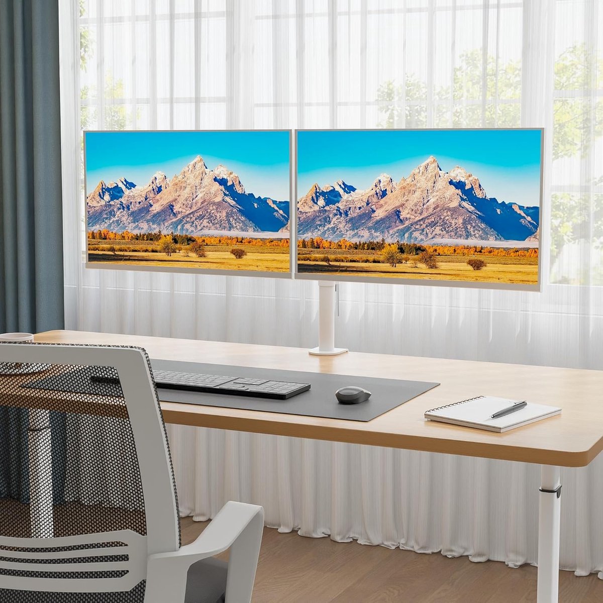 Candala Dubbele monitorarm - 13–27 inch - 10 kg - Kunststof - Wit