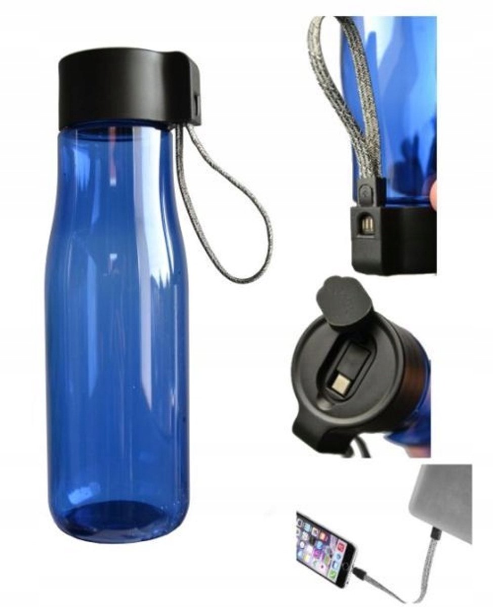 Merkloze Tritan Waterfles 640ml met Oplaadkabel