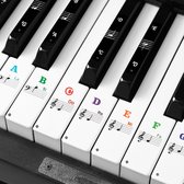 URAQT Piano Keyboard Stickers - Transparant Verwijderbare Toetsen Labels voor 37/49/54/61/88 Toetsen - Voor Kinderen en Beginners