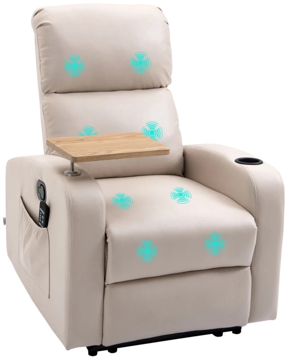 Exoluxe Power Massagefauteuil met Afstandsbediening - Beige - afbeelding 2