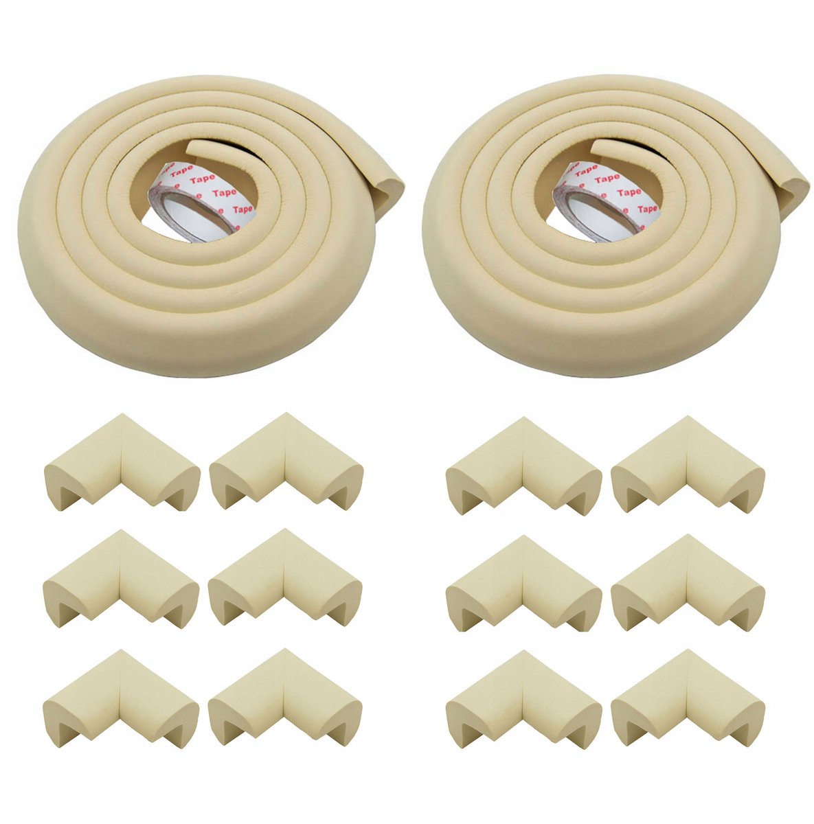 L-vormige schuimstrip voor hoekbescherming, 400cm, crème