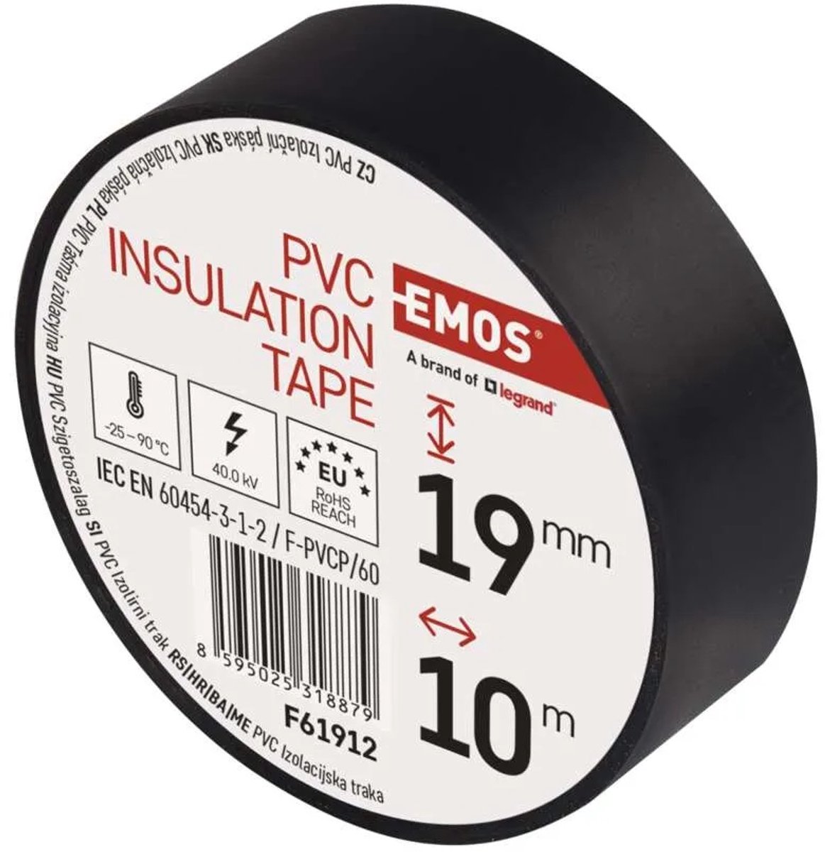 PVC Isolatietape Zwart 19mm x 10m - Hoge Kwaliteit