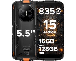 DOOGEE Fire 3 Pro 4G - Robuuste Smartphone - Outdoor telefoon - 16 GB RAM+128 GB/2TB TF - Android 15 - 8350 mAh/18 W - 5,5 inch HD+ - Gemini AI - NFC - GPS - Face ID - Vingerafdrukscanner - Oranje