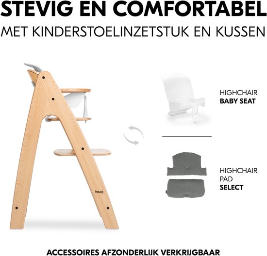 hauck Arketa N Play Set - chaise haute pour enfant - certifiée FSC® - Natural